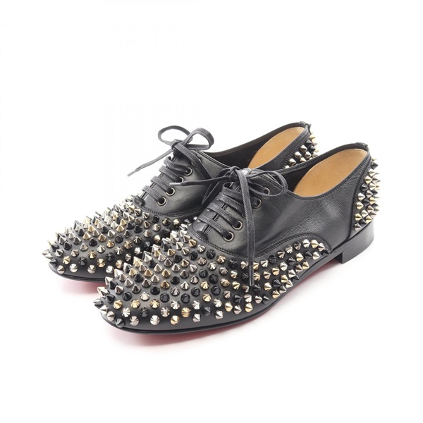 Christian Louboutin Spike studs Lace-up Shoes #38 leather Black Used Women