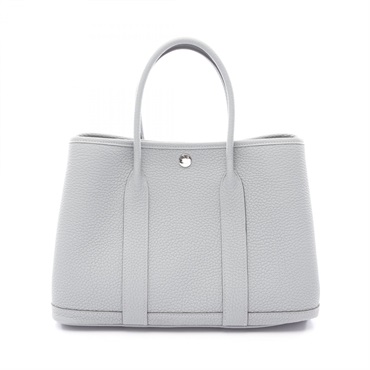 HERMES Garden Party TPM Hand Tote Bag Negonda leather Gris pantin Used SHW K