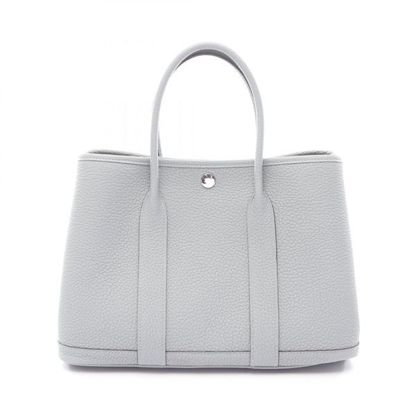HERMES Garden Party TPM Hand Tote Bag Negonda leather Gris pantin Used SHW K
