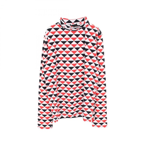 PRADA Geometric Stretch Long sleeve Shirt Top UJL188 Nylon mens size L