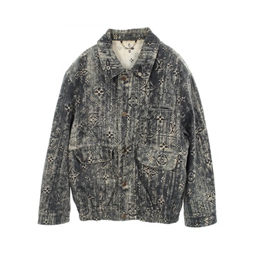 LOUIS VUITTON Monogram Tailored Denim Jacket Blouson #52 cotton Green Used mens