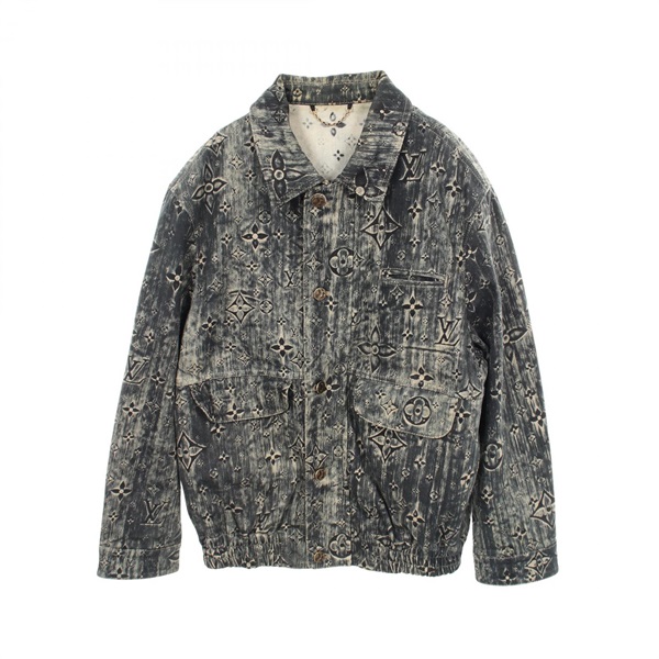 LOUIS VUITTON Monogram Tailored Denim Jacket Blouson #52 cotton Green Used mens