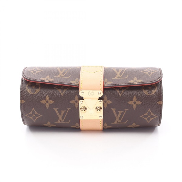 LOUIS VUITTON Etui Bijou Accessory Case pouch M10145 Monogram leather Brown Used