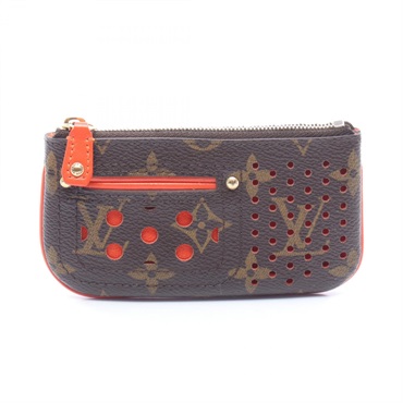 LOUIS VUITTON Pochette Cle Coin purse M95222 Monogram Perfo canvas leather used