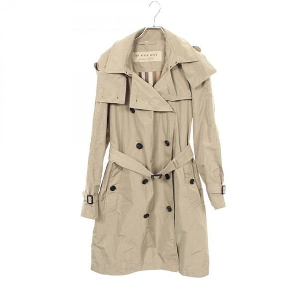 BURBERRY Trench Coat Jacket 4062463 polyester Beige Used Women #UK12