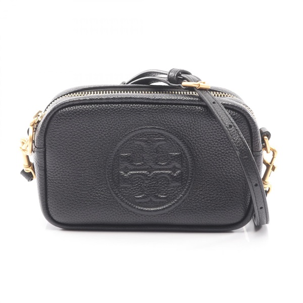 Tory Burch PERRY BOMBE MINI crossbody Shoulder Bag 10010066 leather Black Used