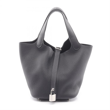 HERMES Picotin Lock PM bucket tote Handbag K Taurillon Clemence Caban SHW