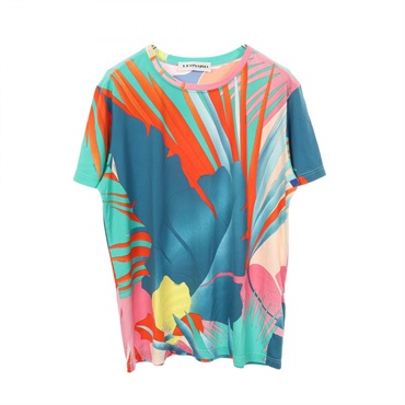 LEONARD Total pattern short sleeves T-shirt Nylon Multicolor #40 Used Women