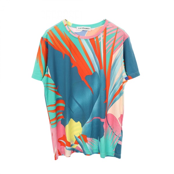 LEONARD Total pattern short sleeves T-shirt Nylon Multicolor #40 Used Women