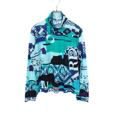 LEONARD SPORT All-over print High neck Long sleeved Top 0855623 Tencel Blue #42