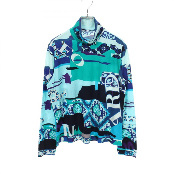 LEONARD SPORT All-over print High neck Long sleeved Top 0855623 Tencel Blue #42