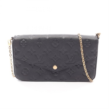 LOUIS VUITTON Pochette Felicie chain Shoulder Bag M64064 Monogram empreinte noir
