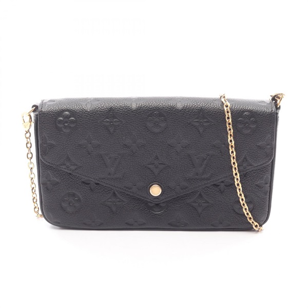 LOUIS VUITTON Pochette Felicie chain Shoulder Bag M64064 Monogram empreinte noir