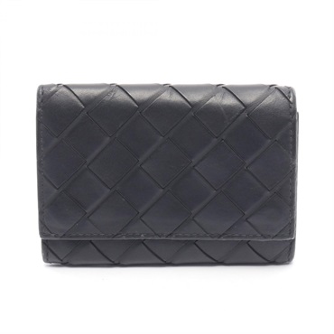 BOTTEGA VENETA Intrecciato 6 Key Holder Case 630336 leather Black Orange Used