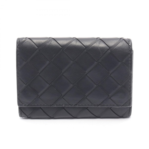 BOTTEGA VENETA Intrecciato 6 Key Holder Case 630336 leather Black Orange Used