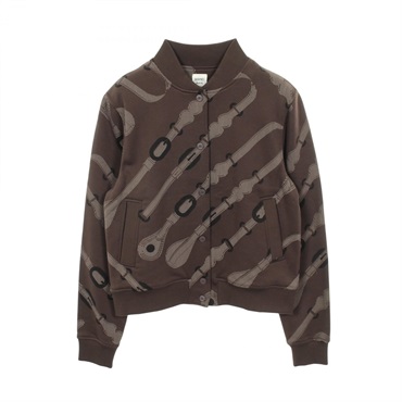 HERMES Coaching Remix Blouson Jacket Coat #38 cotton Brown Women