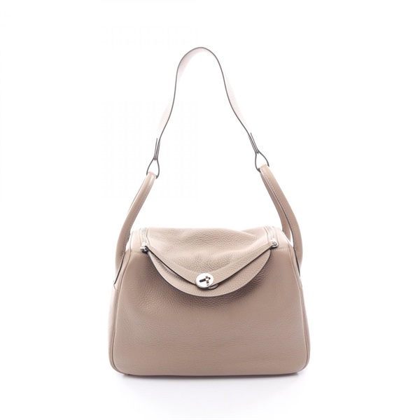 HERMES Lindy 30 Shoulder hand bag T Taurillon Clemence Gris tourterelle Used SHW