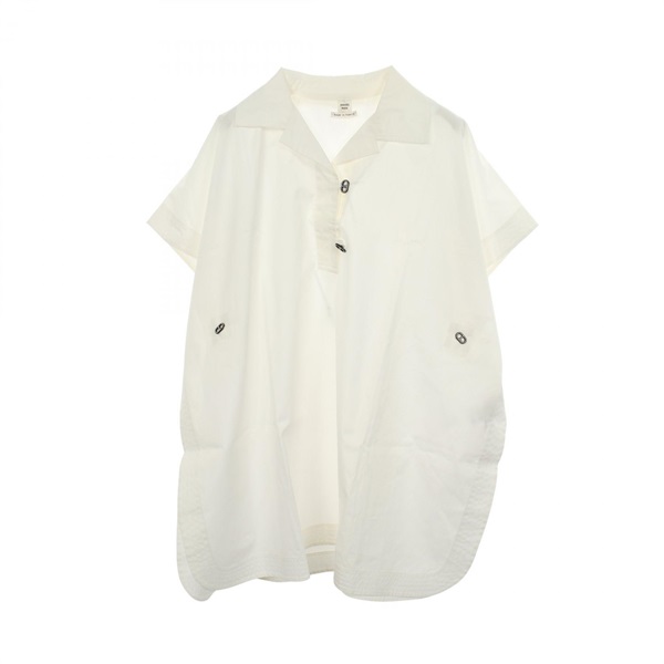 HERMES Chaine dancre pullover Shirts tops cotton White Used Women size 34