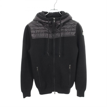MONCLER switching Hoodie 9413600 wool Nylon Black #S Used mens