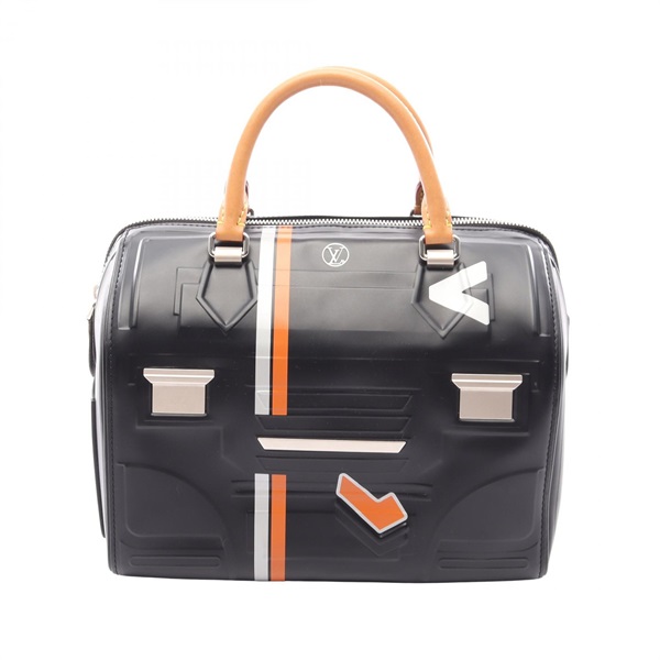 LOUIS VUITTON Speedy 25 Space Collection Handbag leather Black Multicolor Used