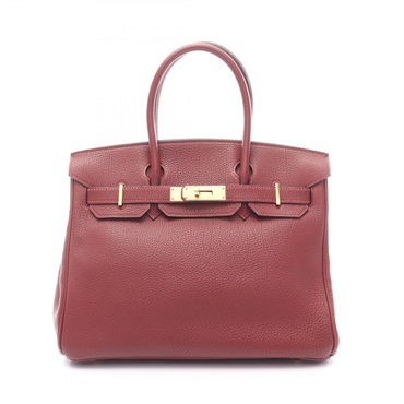 HERMES Birkin 30 Handbag Togo leather Bordeaux Rouge H GHW Used Women E