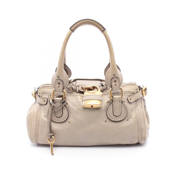 Chloe Paddington Handbag Leather Beige Used Women