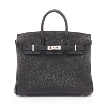 HERMES Birkin 25 Handbag Togo leather Black SHW Women K