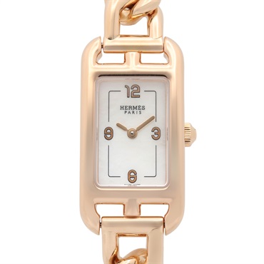 HERMES Nantucket PM Wrist Watch NA2.170 Quartz 18KPG Pink Rose Gold Used Women