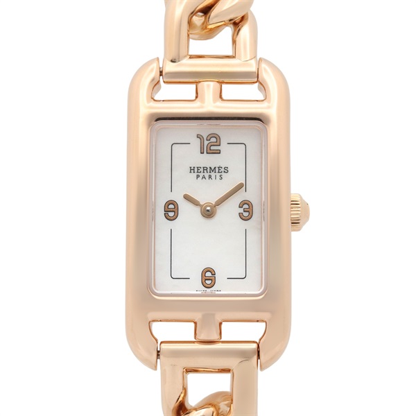 HERMES Nantucket PM Wrist Watch NA2.170 Quartz 18KPG Pink Rose Gold Used Women