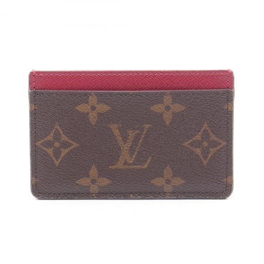 LOUIS VUITTON Porte-carte Simple Card Case holder M60703 Monogram Fuschia Used