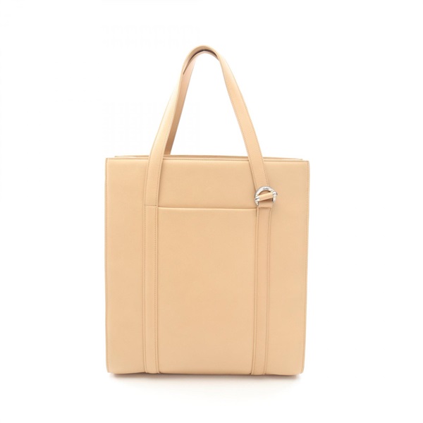 CARTIER Cabochon Tote Hand Bag leather Beige Used Women
