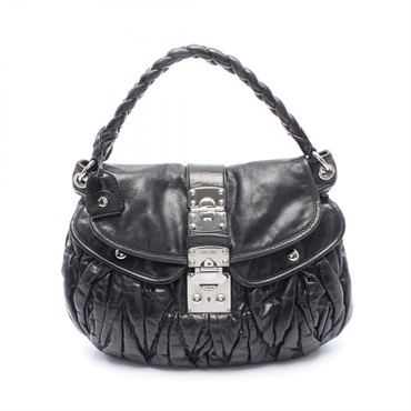 Miu Miu Materasse Shoulder Bag leather Black Used Women SHW