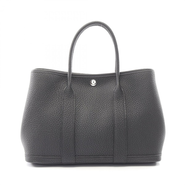 HERMES Garden Party TPM Tote Handbag Negonda leather Black SHW G