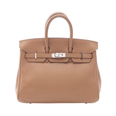 HERMES Birkin 25 Handbag L Swift leather Brown Poussiere Used Women SHW
