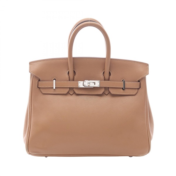 HERMES Birkin 25 Handbag L Swift leather Brown Poussiere Used Women SHW