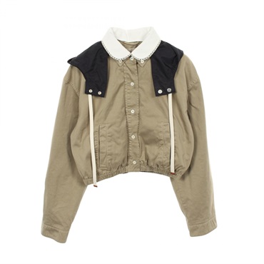 Miu Miu Garment-dyed cropped Blouson ML1477 cotton Beige #36 Used Women