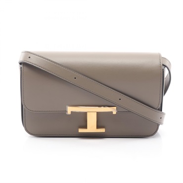 TOD'S Timeless Micro Shoulder hand Bag XBWTTTC9000 leather Khaki Used Women