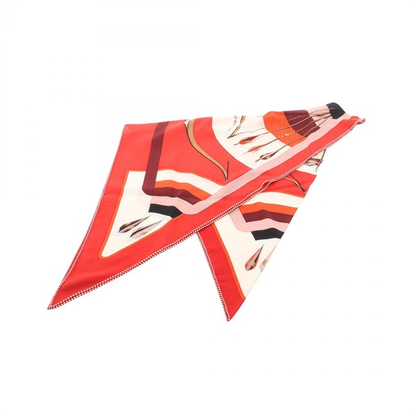 HERMES Triangle Géant ARCS EN CIEL Scarf Silk cashmere Red Multicolor Used Women