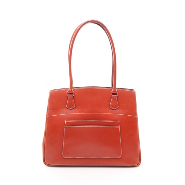 HERMES La Shoulder Tote Bag Box calf leather Brown Used Women Z GHW