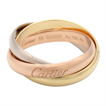 CARTIER Trinity Ring 18KYG 18KPG 18KWG Three gold used US size 6.5 #53 unisex