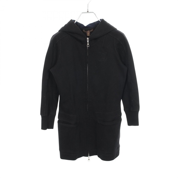 LOUIS VUITTON LV logo Hoodie #XS cashmere cotton Black Used Women
