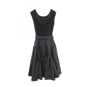 MONCLER Sleeveless contrasting panels Dress Rayon polyester Black #S Used Women