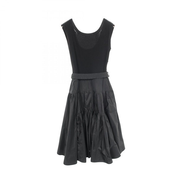 MONCLER Sleeveless contrasting panels Dress Rayon polyester Black #S Used Women