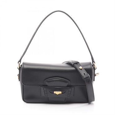 Miu Miu CRM FINE CALF Penny Shoulder Crossbody Handbag 5BD270 leather Black Used
