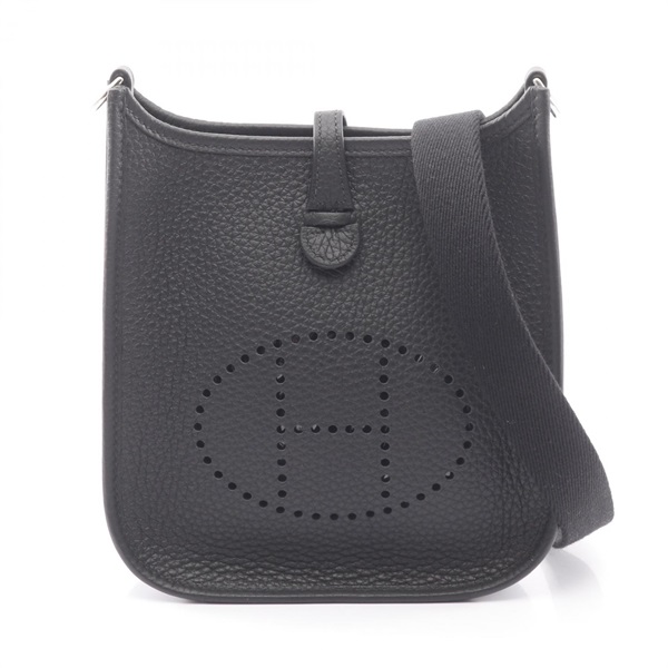 HERMES Evelyne TPM Shoulder crossbody Bag G Taurillon Clemence Black Used SHW