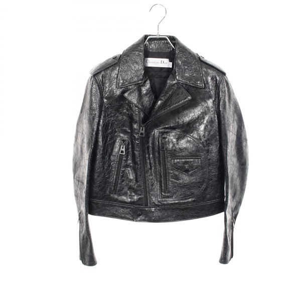 Christian Dior Riders Jacket Coat 425V02AL244 leather Black Used mens #36