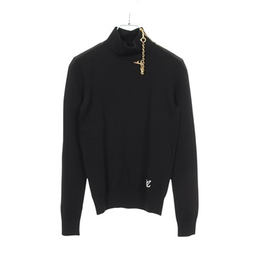 LOUIS VUITTON Chai Zip High neck Knitwear RW221W ZUX FMKL04 Rayon Black Used #S