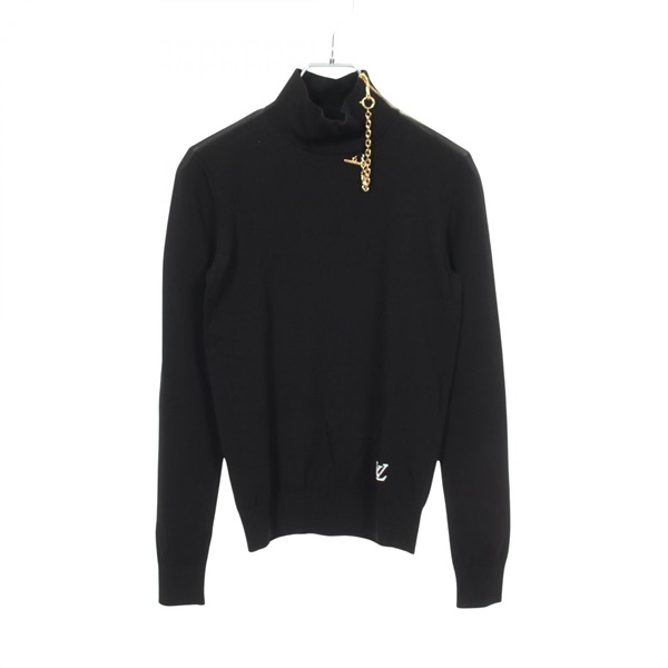 LOUIS VUITTON Chai Zip High neck Knitwear RW221W ZUX FMKL04 Rayon Black Used #S