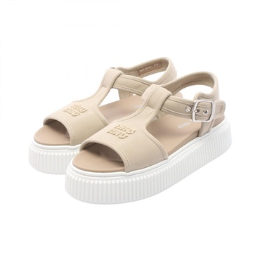 Miu Miu platform Sandals 5X402E denim Beige #39 Used Women