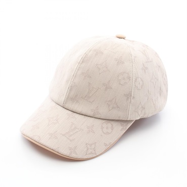 LOUIS VUITTON Be My Cap Monogram Hat M77542 Cotton Polyester Beige Used #L